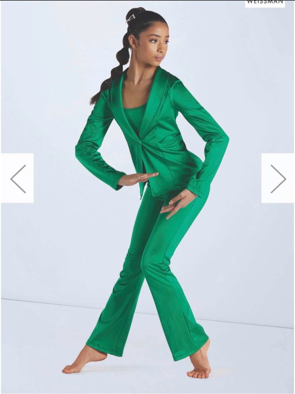 Weissman Emerald Green Boot Cut Dance Pants with Matching Jacket